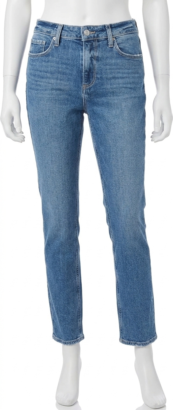 NEW PAIGE cindy vintage denim high rise straight leg jeans in soulful
